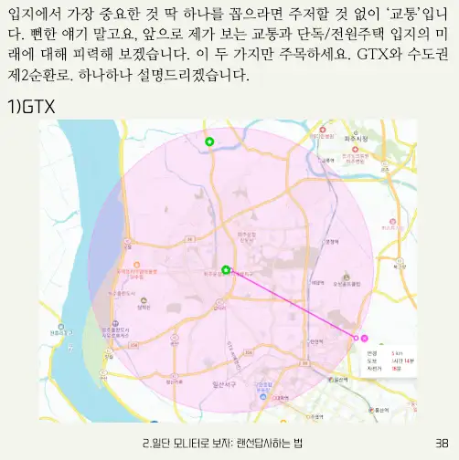 단독/전원주택 답사 마스터 북 중 '교통' 항목 일부