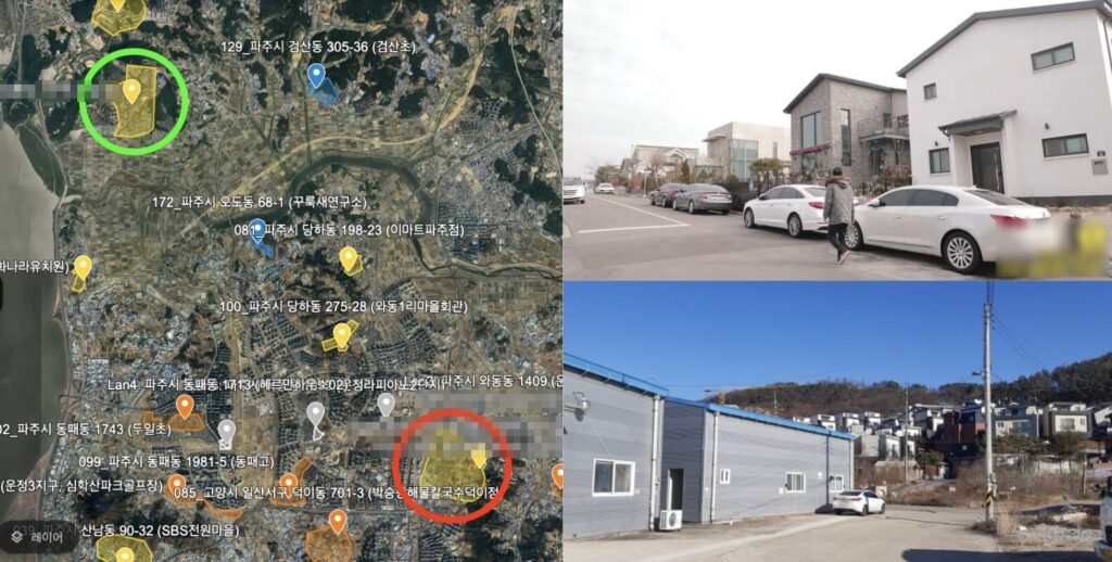 피해야할 전원주택 단지 중 '난개발'지역 예시 이미지.