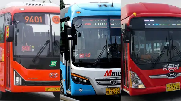 광역 버스체계 3대장. 왼쪽부터 광역버스, 광역급행버스, BRT