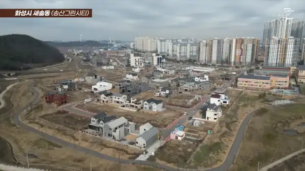 1종 전용 주거지역 새솔동 모습. 마을 외부에 상가들이 거의 없다.